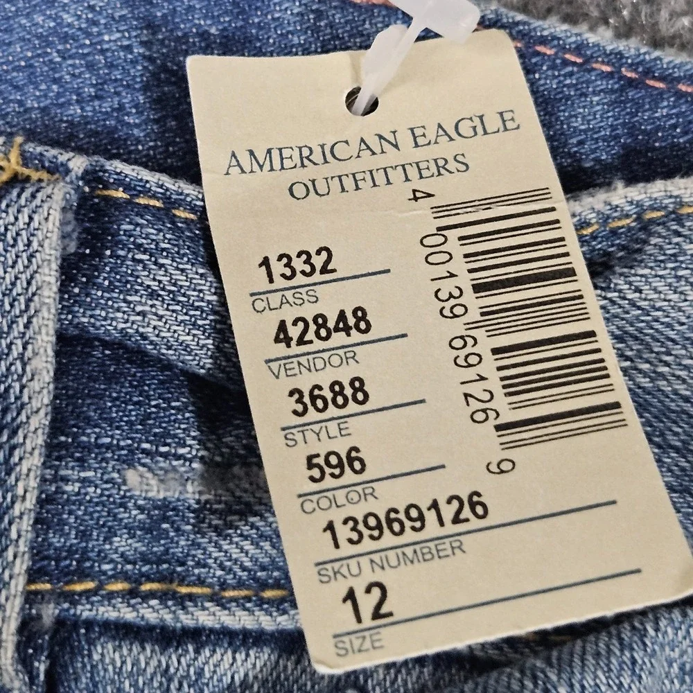 Vintage American Eagle Denim Shorts Deadstock Size 12 Hong Kong Light Wash Y2K‎
